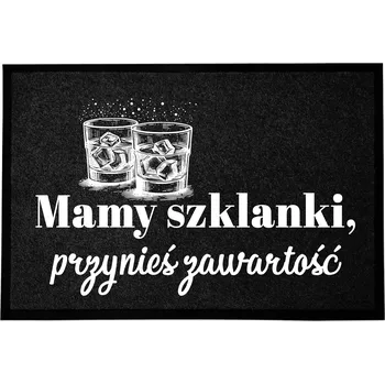 ČERNÁ VSTUPNÍ ROHOŽKA DO DOMU DEKORATIVNÍ | DÁREK SKLENICE 60X40 cm