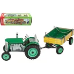 Kovap Traktor Zetor s valníkem zelený na klíček kov 28cm