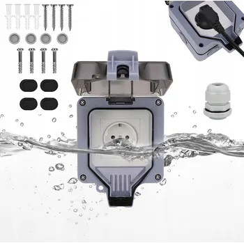 Elektrická zásuvka VENKOVNÍ ELEKTRICKÁ ZÁSUVKA ZAHRADNÍ VODOTĚSNÁ S KOLÍKEM IP66