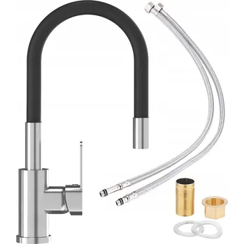 Vodovodní baterie Stojánková kuchyňská baterie Silesia Emalia SILESIA černá, stříbrná