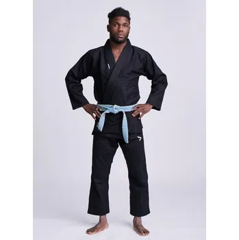 Kimono BJJ kimono gi IpponGear Rookie - Black černé + BÍLÝ PÁS Velikost: A1L