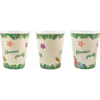 Jednorázové nádobí Havajské papírové kelímky Hawaii Party, 6 ks