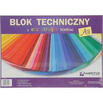 Technický blok WEKTOR A3 Barevný, 8 listů 160 g/m2