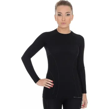 Dámské tričko Brubeck Dámské tričko Active Wool s dlouhým rukávem Black - XL