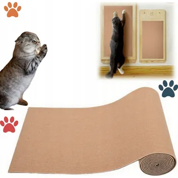 SAMOLEPICÍ ŠKRABACÍ PODLOŽKA PRO KOČKY , ŘEZANÁ NA 300X40, Khaki