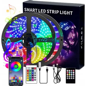 LED osvětlení LED pásek RGB 5m 5050 12V OVLÁDÁNÍ APLIKACÍ - HUSTÝ