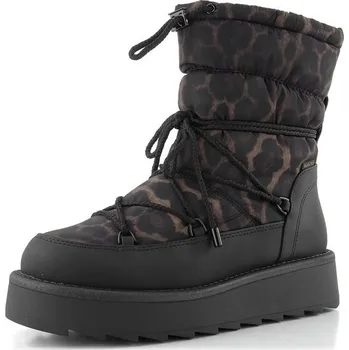 Dámské kozačky Tamaris zateplený prošívaný kotník na platformě 1-26846-45 black/leopard - 38 | P699580