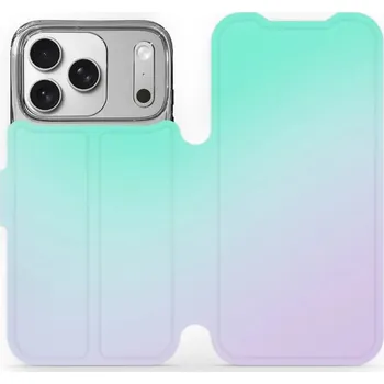 Pouzdro na mobilní telefon Flipové pouzdro Mobiwear - Apple iPhone 17 Pro - VP63S Mátový a fialový odstín (Knížkové flip pouzdro, obal, kryt na mobil Apple iPhone 17 Pro - VP63S Mátový a fialový odstín, materiál Umělá kůže + TPU - ochrana 360°, stojánek, silikonová vanička,)