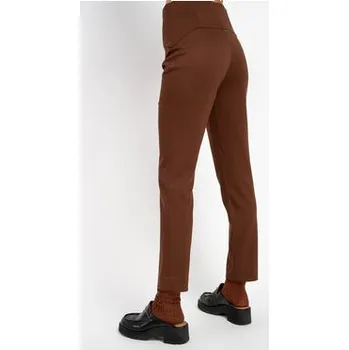 CLICK Kalhoty z materiálu 30-456 Hnědá Anatomic Fit 38