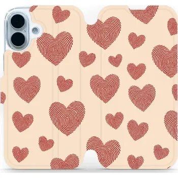 Pouzdro na mobilní telefon Flipové pouzdro Mobiwear - Apple iPhone 17 - VP93S Otisk srdce (Knížkové flip pouzdro, obal, kryt na mobil Apple iPhone 17 - VP93S Otisk srdce, materiál Umělá kůže + TPU - ochrana 360°, stojánek, silikonová vanička, magnetické zavírání)