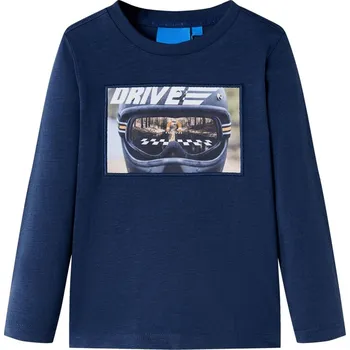 Chlapecké tričko vidaXL Dětské tričko s dlouhým rukávem tmavě 92 [12629] Barva: Námořnická modř