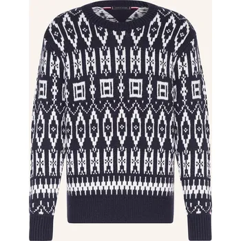 Pánské oblečení Tommy Hilfiger Pánský Svetr, tmavě modrá / bílá, M