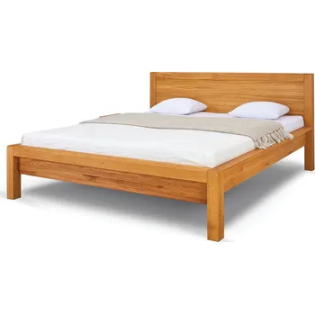 Postel Postelia STONE Buk 200x200 - Dřevěná postel z masivu, bukové dvoulůžko o šíři masivu 8 cm
