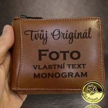 Peněženka Se zipem po celém obvodu. Luxusní kožená peněženka ROYAL s vlastní personalizací Vyberte variantu: + MONOGRAM | zdarma | + Akce - zlatá mince Pro štěstí ZDARMA