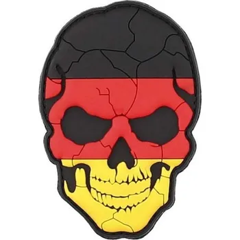 Nášivka 101INC Nášivka 3D plastová LEBKA rozpraskaná s pruhy velcro NĚMECKÁ