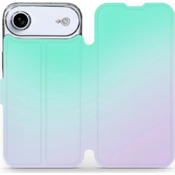 Pouzdro na mobilní telefon Flipové pouzdro Mobiwear - Apple iPhone Air - VP63S Mátový a fialový odstín (Knížkové flip pouzdro, obal, kryt na mobil Apple iPhone Air - VP63S Mátový a fialový odstín, materiál Umělá kůže + TPU - ochrana 360°, stojánek, silikonová vanička, magnetické)