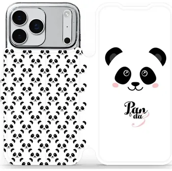 Pouzdro na mobilní telefon Flipové pouzdro Mobiwear - Apple iPhone 17 Pro Max - M030P Panda Amálka (Knížkové flip pouzdro, obal, kryt na mobil Apple iPhone 17 Pro Max - M030P Panda Amálka, materiál Umělá kůže + TPU - ochrana 360°, stojánek, silikonová vanička, magnetické zavírání)