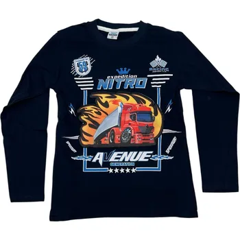 Dívčí tričko Zeyrek Chlapecké blikající tričko s dlouhým rukávem NITRO Barva: Černá, Velikost: 140