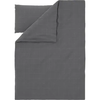 Povlečení LIVARNO® Ložní povlečení z mikrovláknitého saténu, 140 x 200 cm, 70 x 90 cm (geometrie/antracitová)