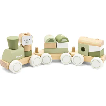 Dřevěná hračka VIGA PolarB vláček navlékací s kostkami zelený