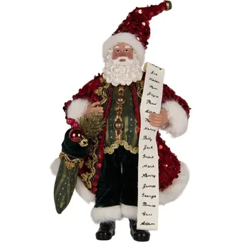 Vánoční figurka Santa Claus se seznamem hodných dětí – 16x8x28 cm