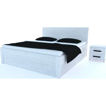 Postel Postelia IBIZA Buk postel s úložným prostorem 140x200cm - Dřevěná postel z masivu, bukové dvoulůžko o šíři masivu 4 cm