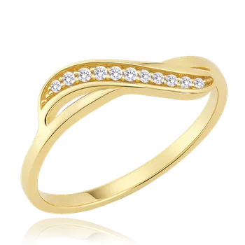 Prsten Olivie MINET Luxusní zlatý prsten s bílými zirkony Au 585/1000 Velikost prstenu:: 57, Hmotnost (g): 1,3