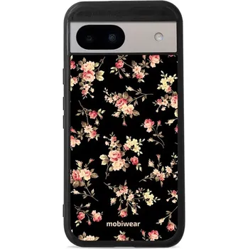Lesklý kryt Mobiwear Glossy - Google Pixel 8A - G039G - Květy na černé (Prémiové lesklé pouzdro, obal, kryt Mobiwear Glossy na mobil Google Pixel 8A - G039G - Květy na černé, materiál Plast + TPU silikon - krytí po všech stranách, neošoupatelný potisk,)
