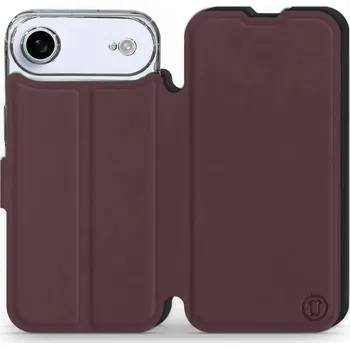 Pouzdro na mobilní telefon Flipové pouzdro Mobiwear Semiš - Apple iPhone Air - Bordové & Černé (Knížkové semišové flip pouzdro, obal, kryt na mobil Apple iPhone Air - Bordové & Černé, materiál semiš + TPU, ochrana 360°, stojánek, silikonová vanička, magnetické zavírání)