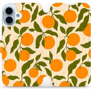 Pouzdro na mobilní telefon Flipové pouzdro Mobiwear - Apple iPhone 17 - VP82S Pomeranče (Knížkové flip pouzdro, obal, kryt na mobil Apple iPhone 17 - VP82S Pomeranče, materiál Umělá kůže + TPU - ochrana 360°, stojánek, silikonová vanička, magnetické zavírání)