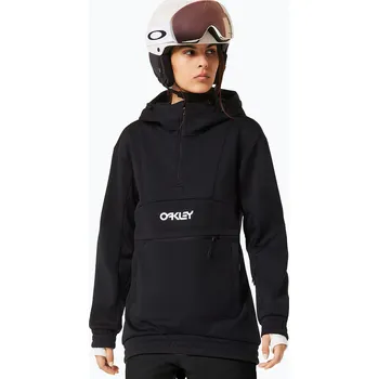 Dámská mikina Dámská softshellová mikina Oakley TNP Nose Grab Softshell Hoodie blackout/white