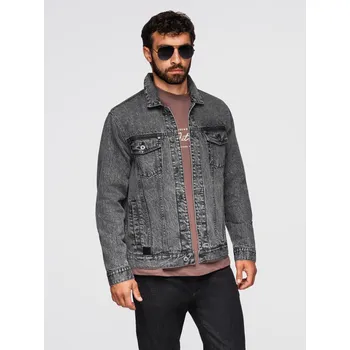 Pánský bomber Pánská džínová bunda katana s praním - grafitová V5 OM-JADJ-0219 - L