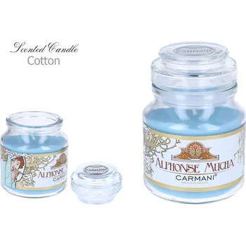 Svíčka Carmani® A. Mucha - Vonná svíčka ve skle Cotton - 335 g