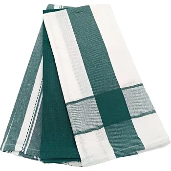 Utěrka JAHU Kuchyňská utěrka 3ks vafle zelená -100% bavlna (45x70cm)