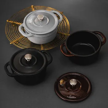 Pánev Huuust Smaltovaný litinový hrneček - 10 cm / Safírově modrá