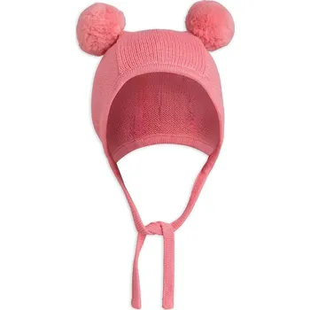 Čepice Dětská bavlněná čepice Mini Rodini Fine knit 2566510028 růžová 30X, vel. 40/42