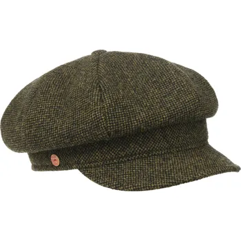 Čepice 8-dílna bekovka od Mayser - Coco Tweed Newsboy Cap - zelený tvíd Velikost: 59 cm (L)
