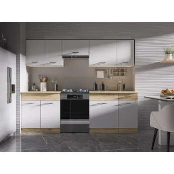 Kuchyňská linka Kuchyně PIETRUS 180/240 cm, bílá/dub craft + vyzvednutí ZDARMA