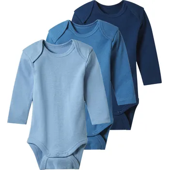 Kojenecký body lupilu® Dětské body s BIO bavlnou, 3 kusy (navy modrá / modrá, 62/68)