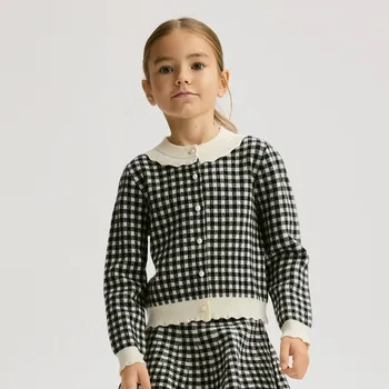 Dívčí oblečení Reserved - Kostkovaný kardigan - vícebarevná - 271DB-MLC - 271DB-MLC-140