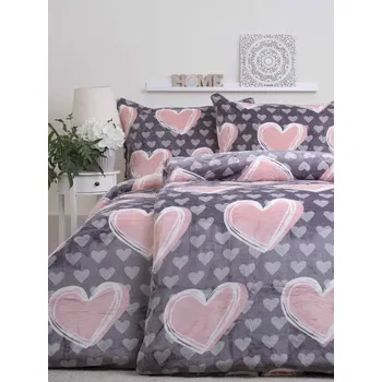 Bytový textil Prodloužené povlečení mikroplyš Exclusive – Tessema šedohnědé