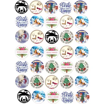 Jedlá dekorace na dort VÁNOCE-51 Materiál: Jedlý papír