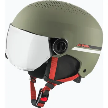 Dětská lyžařská helma Alpina Zupo Visor Q-Lite olive/ red matt