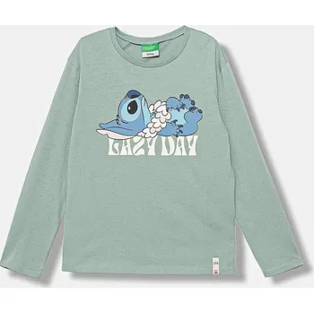 Dětské bavlněné tričko s dlouhým rukávem United Colors of Benetton tyrkysová barva, 35RYC10Q7 35RYC10Q7.G.seasonal 06X, vel. 160