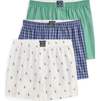 Pánské spodní prádlo Bavlněné boxerky Polo Ralph Lauren 3-pack 714830273 zelená 76X, vel. M
