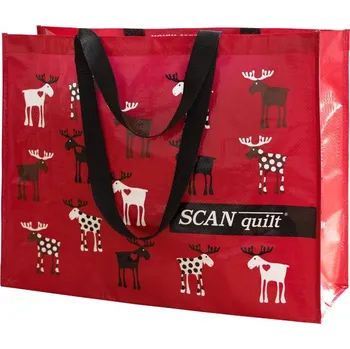 Dárková taška SCANquilt taška DESIGN sobi červenočernohnědá 40 x 50 x 16 cm