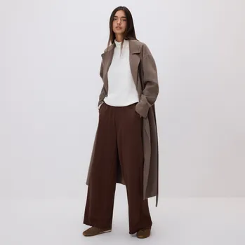 Dámské kalhoty Reserved - Tepláky se stahovacími lemy - tmavě hnědá - 612GA-89X - 612GA-89X-XL