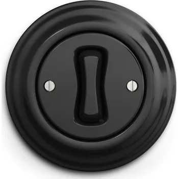 vypínač Kliklap - Retro jednopólový vypínač s rámečkem č. 1 černá