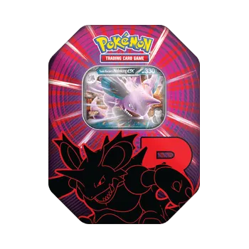 Společenská hra Pokémon Company Pokémon TCG: Team Rocket Tins: Team Rocket's Nidoking ex Tin Rip and Ship: Produkt bude rozbalen na LIVE streamu.