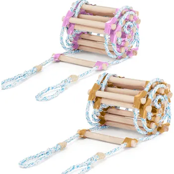 Žebřík Higher Lanový žebřík, 3m, žlutý/růžový | HIGHER